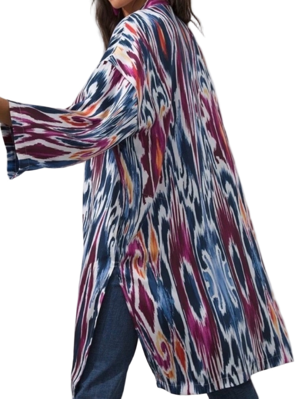 04. WOMENS CHICO’S L/XL DETAIL KIMONO TOP